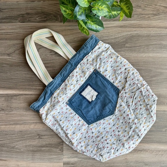 Heritage 1981 Blue Canvas Tote with Bird Patch  - Vintage Bag - Picture 5 of 9